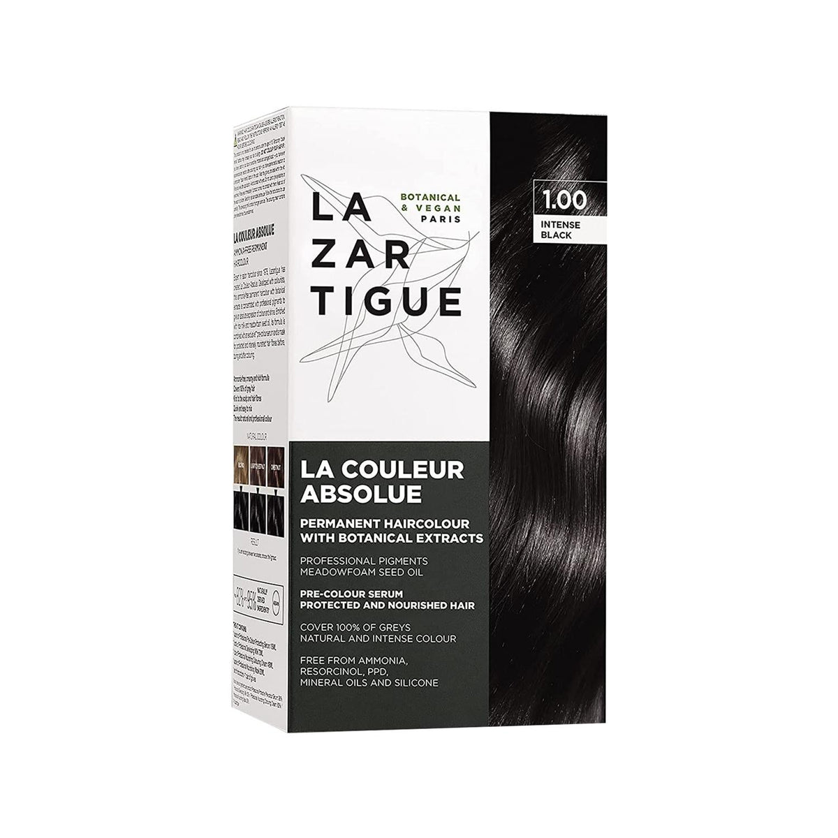 Lazartigue Absolue Colour 1.00 Intense Black hair dye
