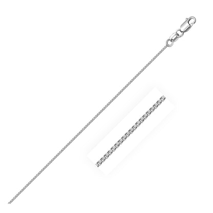 14k white gold classic box chain, 0.7mm, Avera Group