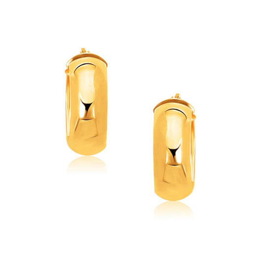 14k yellow gold wide medium hoop earrings, 22.25mm by Avera Group