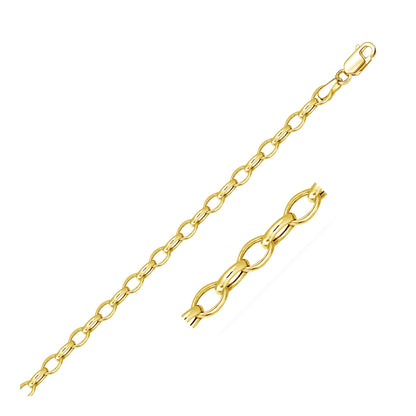 14k yellow gold oval rolo chain, 4.6mm by Avera Group