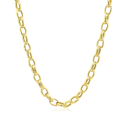 14k yellow gold oval rolo chain, 4.6mm by Avera Group, view 2
