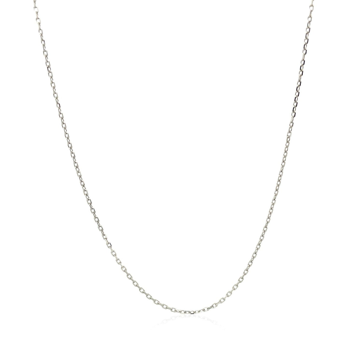 14k white gold diamond-cut cable link chain, 0.87mm, by Avera Group, view 2