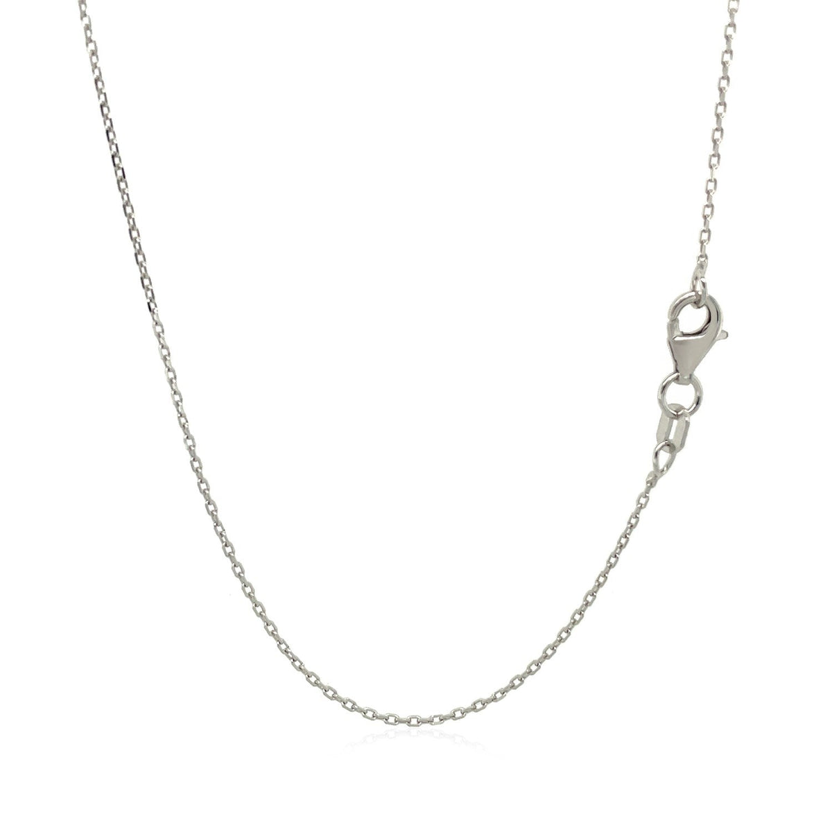 14k white gold diamond-cut cable link chain, 0.87mm, by Avera Group, view 3