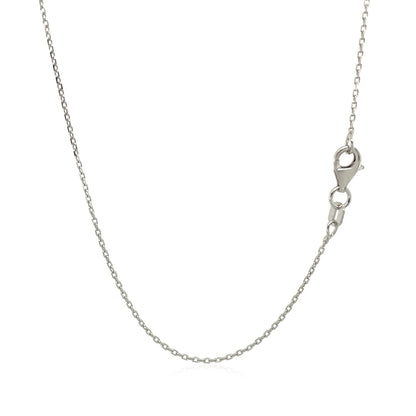 14k white gold diamond-cut cable link chain, 0.87mm, by Avera Group, view 3