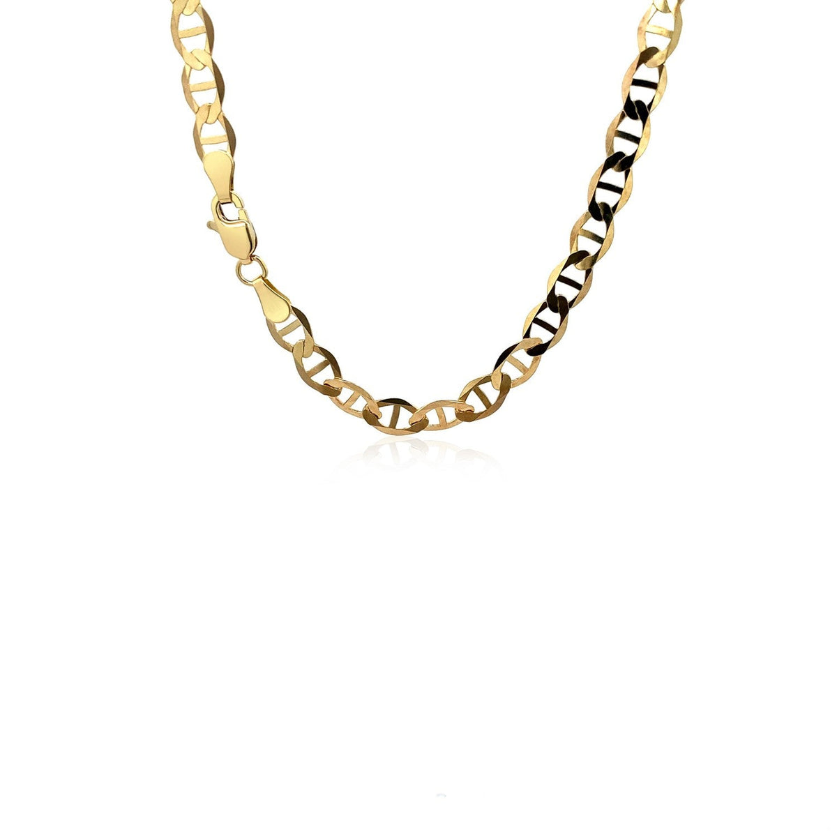 14k yellow gold mariner link chain, 5.1mm by Avera Group, view 3