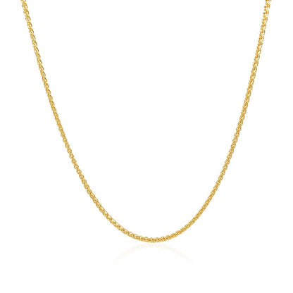 14k yellow gold 1.20mm round wheat chain, Avera Group, view 2