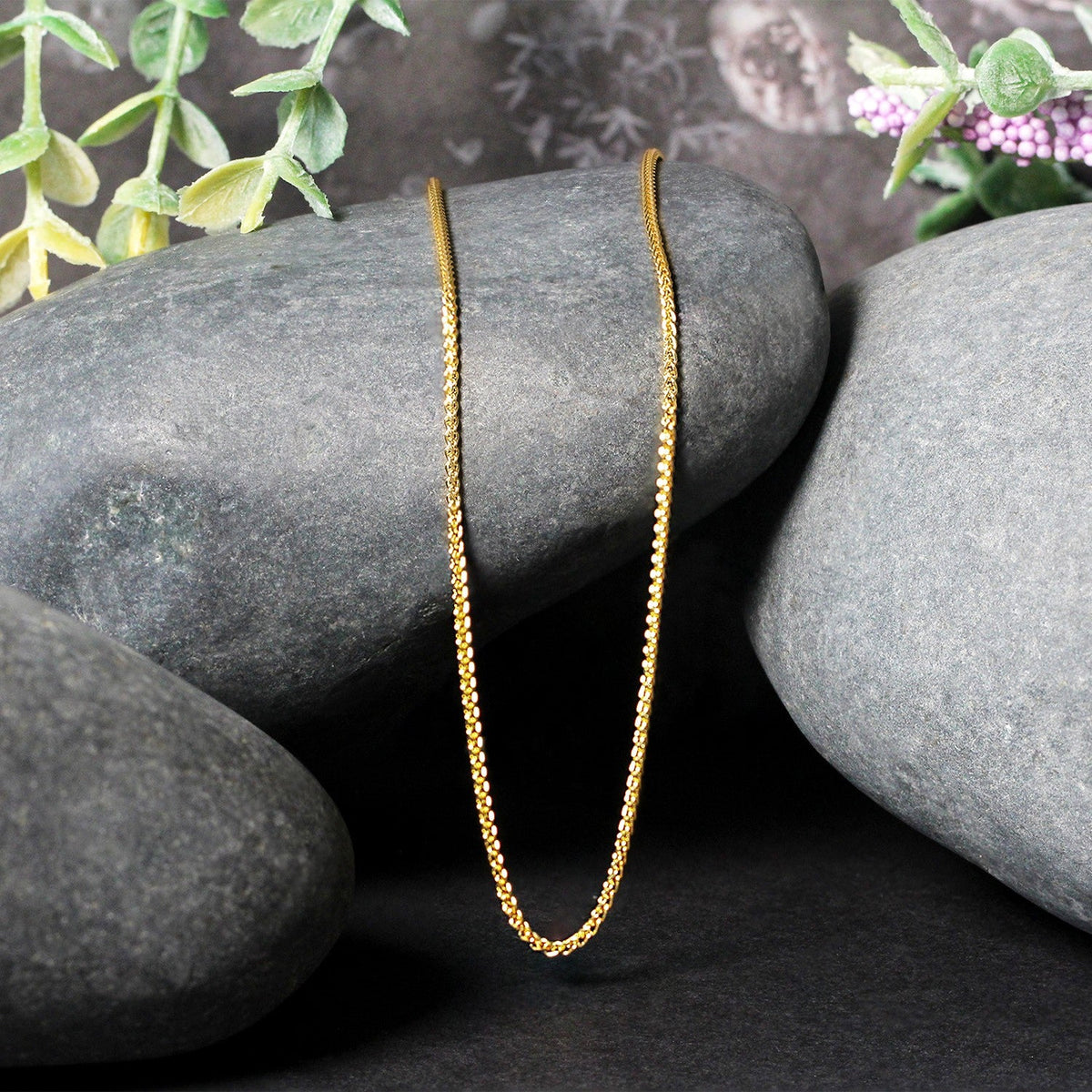 14k yellow gold 1.20mm round wheat chain, Avera Group, view 4