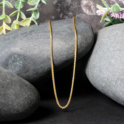 14k yellow gold 1.20mm round wheat chain, Avera Group, view 4