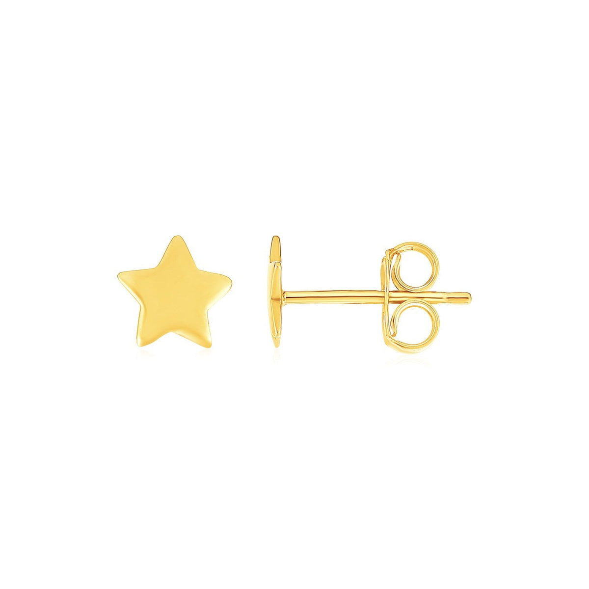 14k yellow gold 6.5mm star post earrings by Avera Group