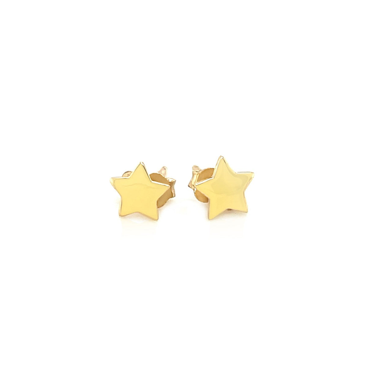 14k yellow gold 6.5mm star post earrings, Avera Group, view 2
