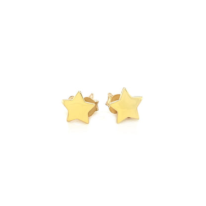 14k yellow gold 6.5mm star post earrings, Avera Group, view 2