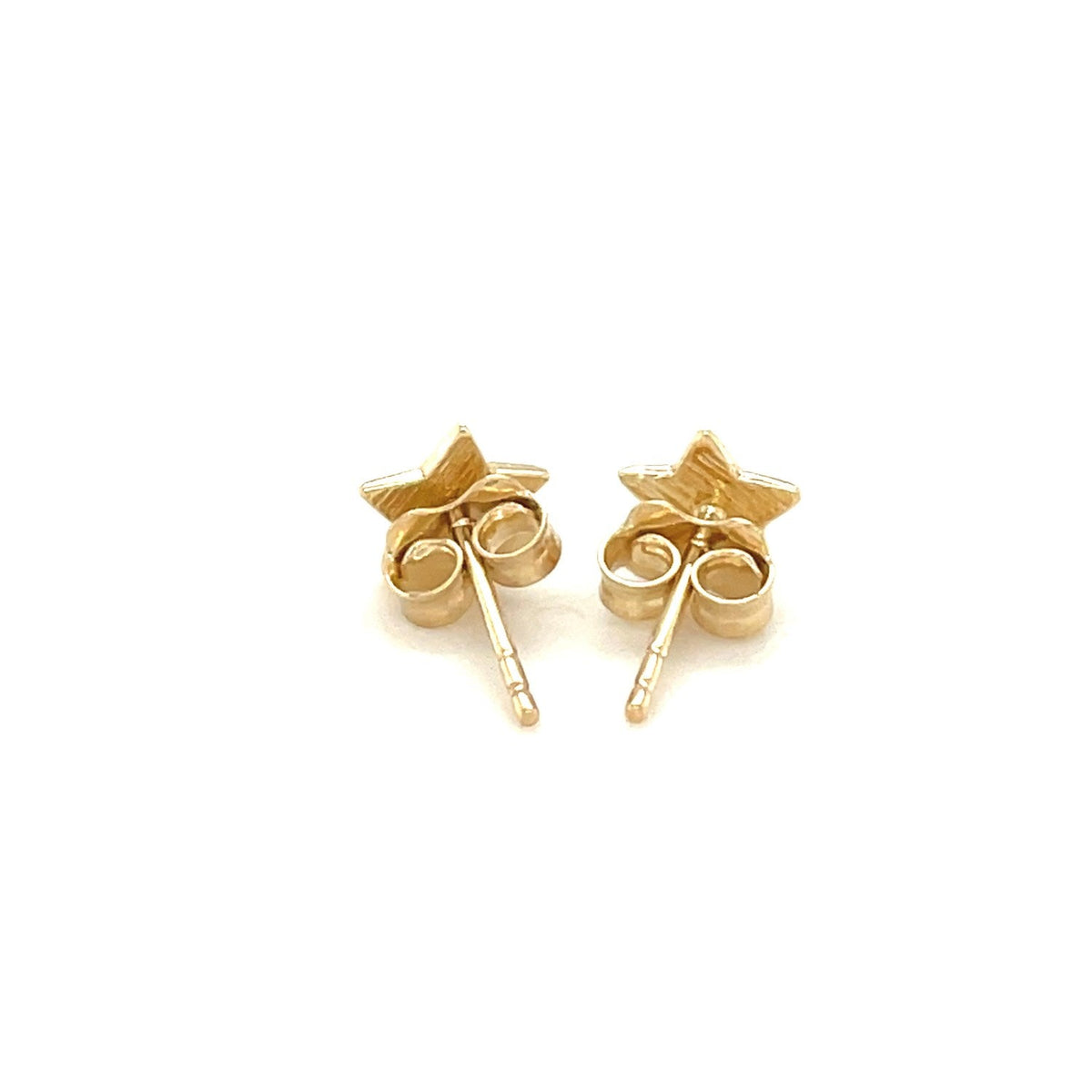 14k yellow gold 6.5mm star post earrings, Avera Group, view 3