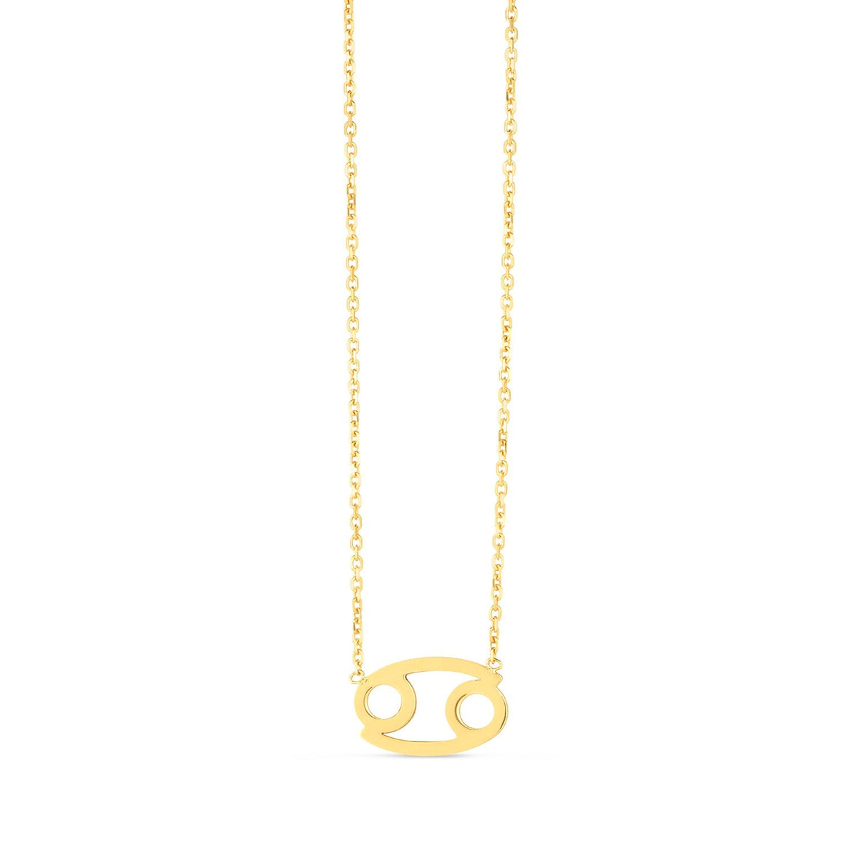 14k yellow gold Cancer zodiac sign necklace, Avera Group