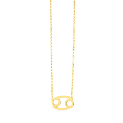 14k yellow gold Cancer zodiac sign necklace, Avera Group