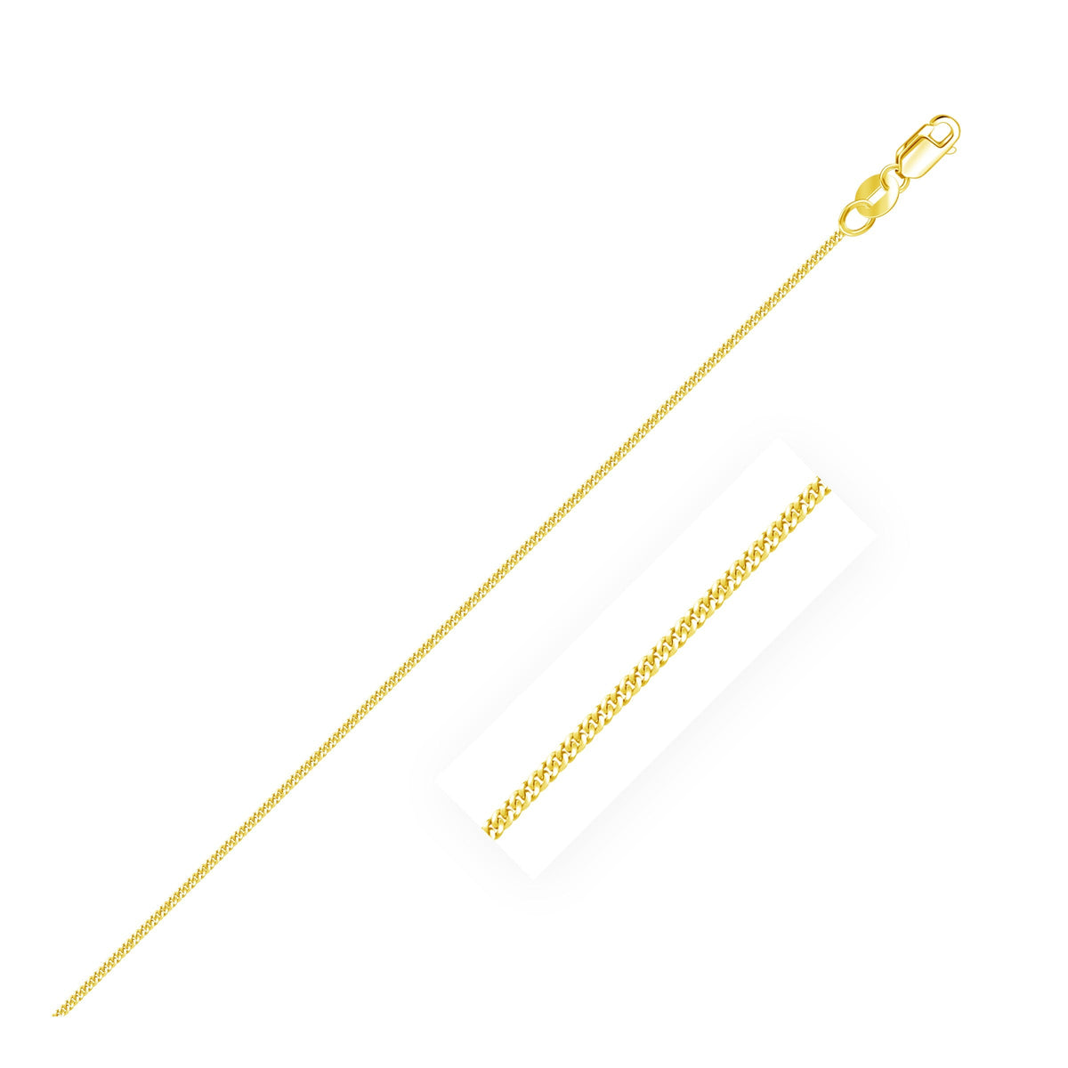 10k Yellow Gold Gourmette Chain 1.0mm (1.00 mm), Avera Group
