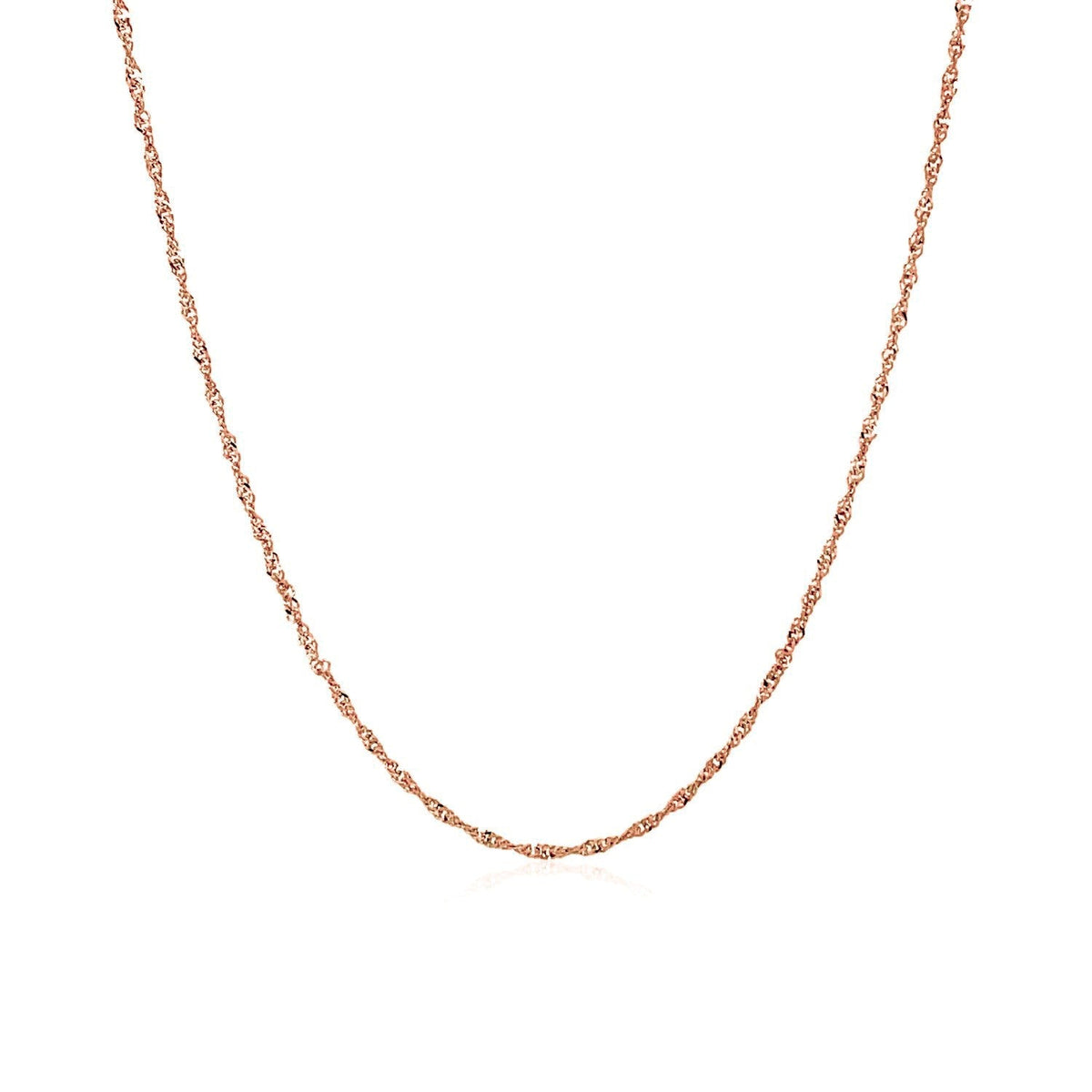 14k rose gold Singapore chain, 1.10mm, by Avera Group, view 2