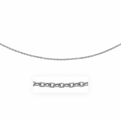 14k white gold pendant chain with textured links, 2.90mm, Avera Group