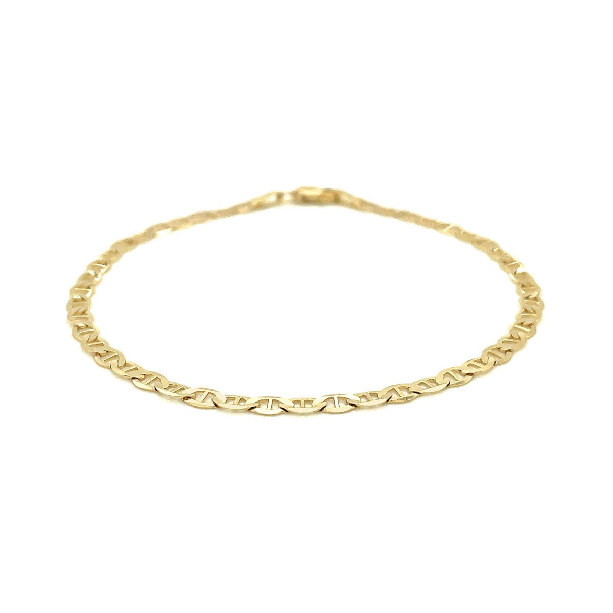 3.2mm mariner link anklet in 14k yellow gold by Avera Group, view 2