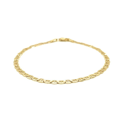 3.2mm mariner link anklet in 14k yellow gold by Avera Group, view 2