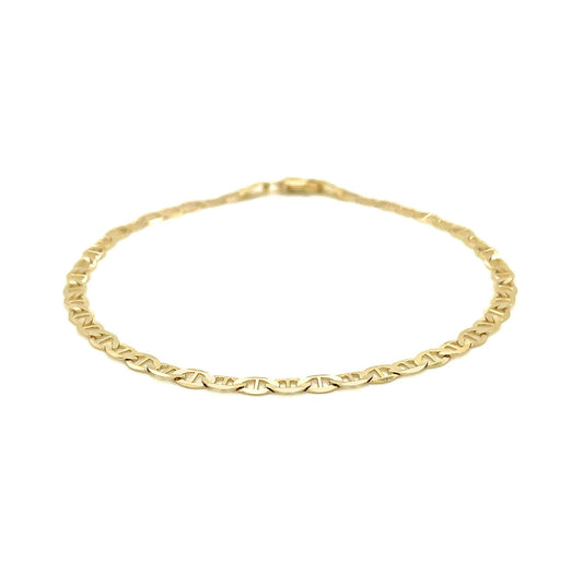 3.2mm mariner link anklet in 14k yellow gold by Avera Group, view 2