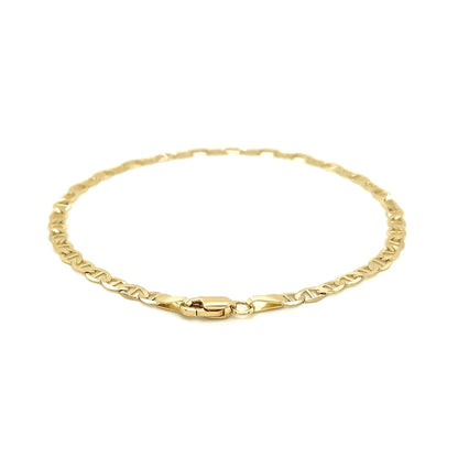3.2mm mariner link anklet in 14k yellow gold by Avera Group, view 3
