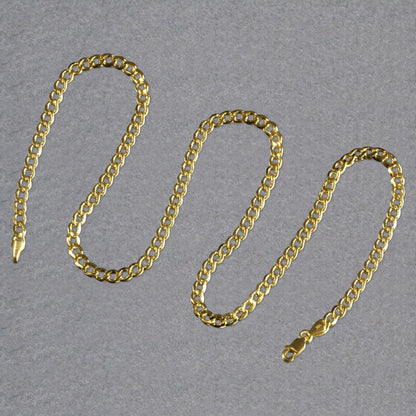 14k yellow gold curb chain, 4.4mm, Avera Group, view 6