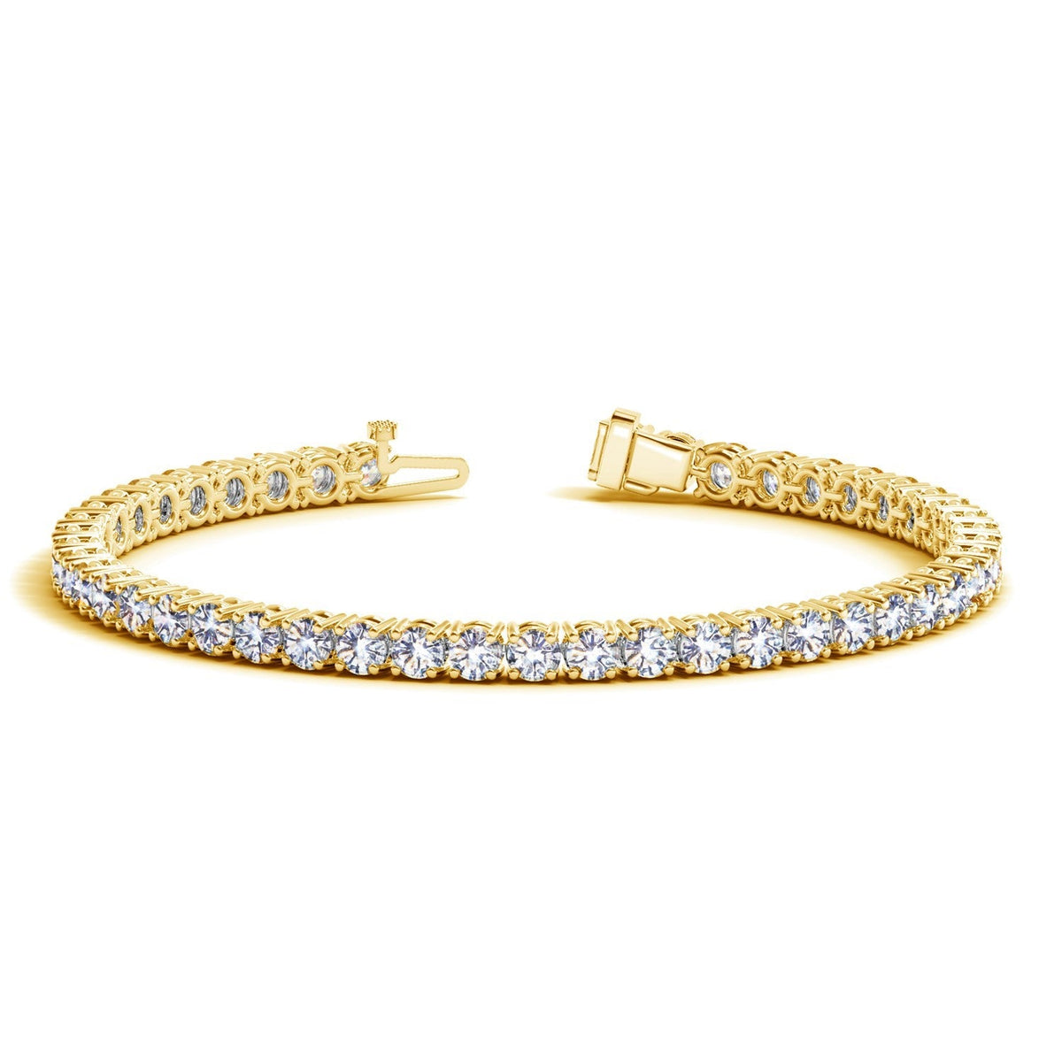 Lab Grown Round Diamond Tennis Bracelet in 14k Yellow Gold(10 cctw F/G VS2/SI1) by Avera Group