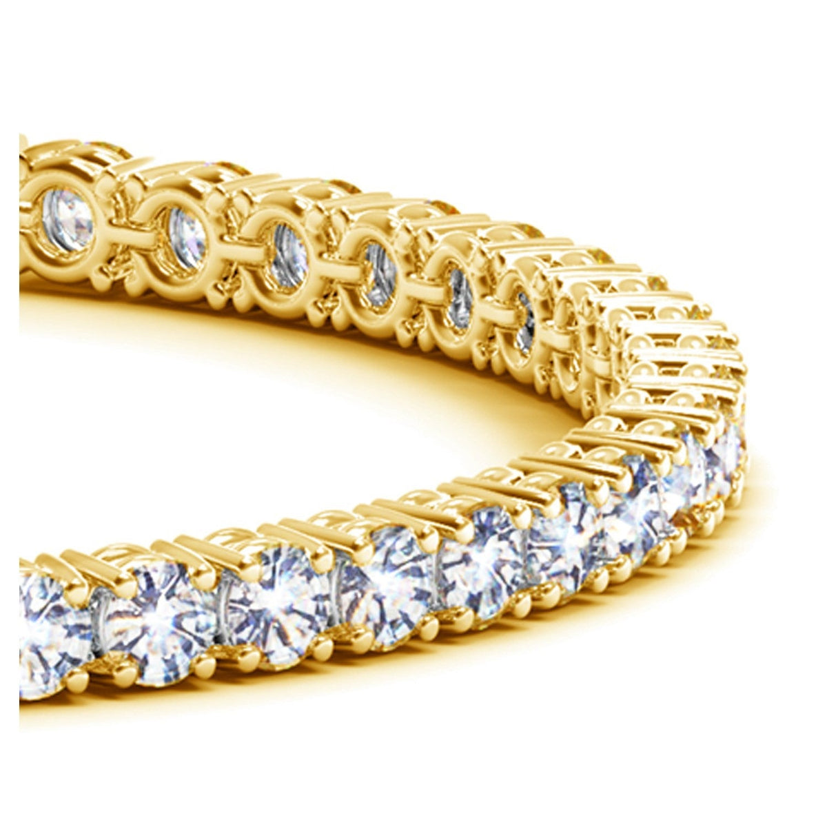Lab Grown Round Diamond Tennis Bracelet in 14k Yellow Gold(10 cctw F/G VS2/SI1) by Avera Group