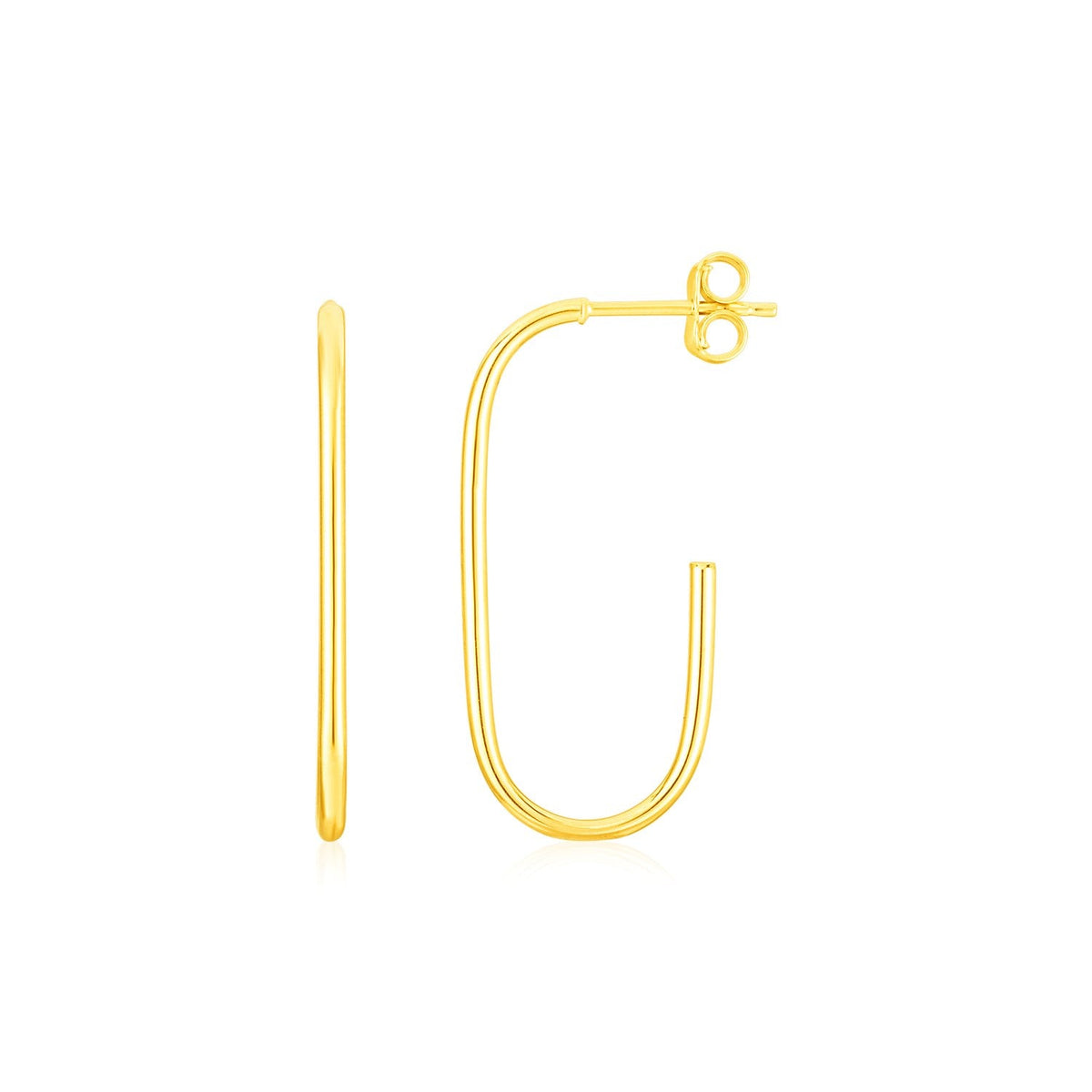 14k yellow gold J hoop earrings by Avera Group