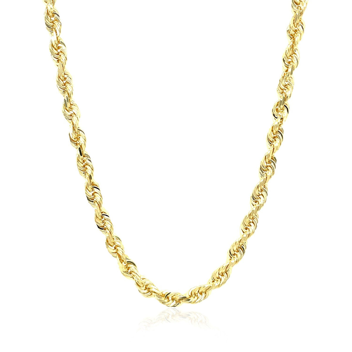 4.0 mm 10k yellow gold solid diamond cut rope chain, Avera Group, view 2