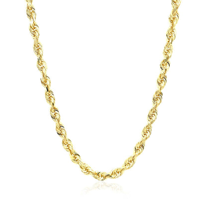4.0 mm 10k yellow gold solid diamond cut rope chain, Avera Group, view 2
