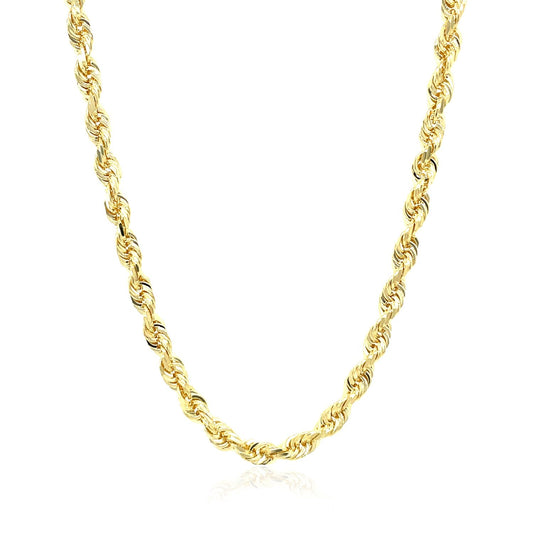 4.0 mm 10k yellow gold solid diamond cut rope chain, Avera Group, view 2