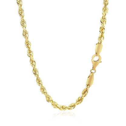 4.0 mm 10k yellow gold solid diamond cut rope chain, Avera Group, view 3