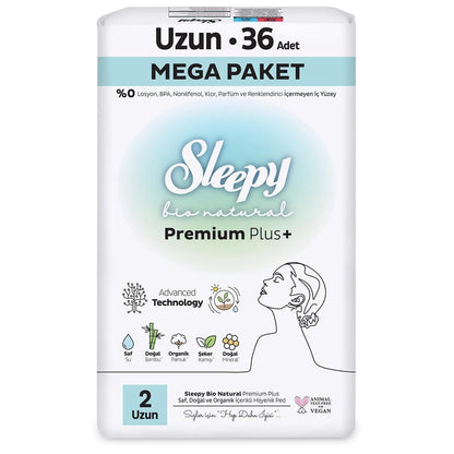 Sleepy Bio Natural Premium Plus Size 2 Pads 36 Count by Beauty Care Bag