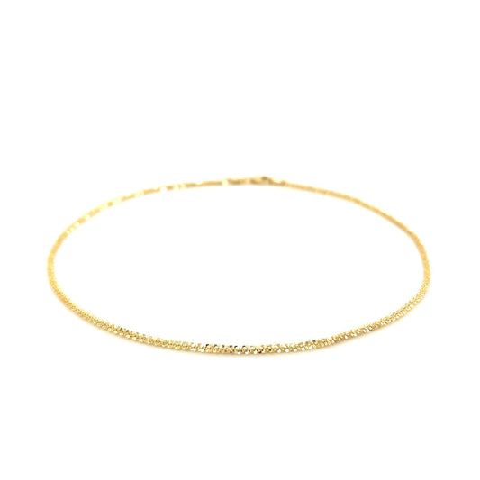 14k yellow gold sparkle anklet, 1.50mm by Avera Group, view 2