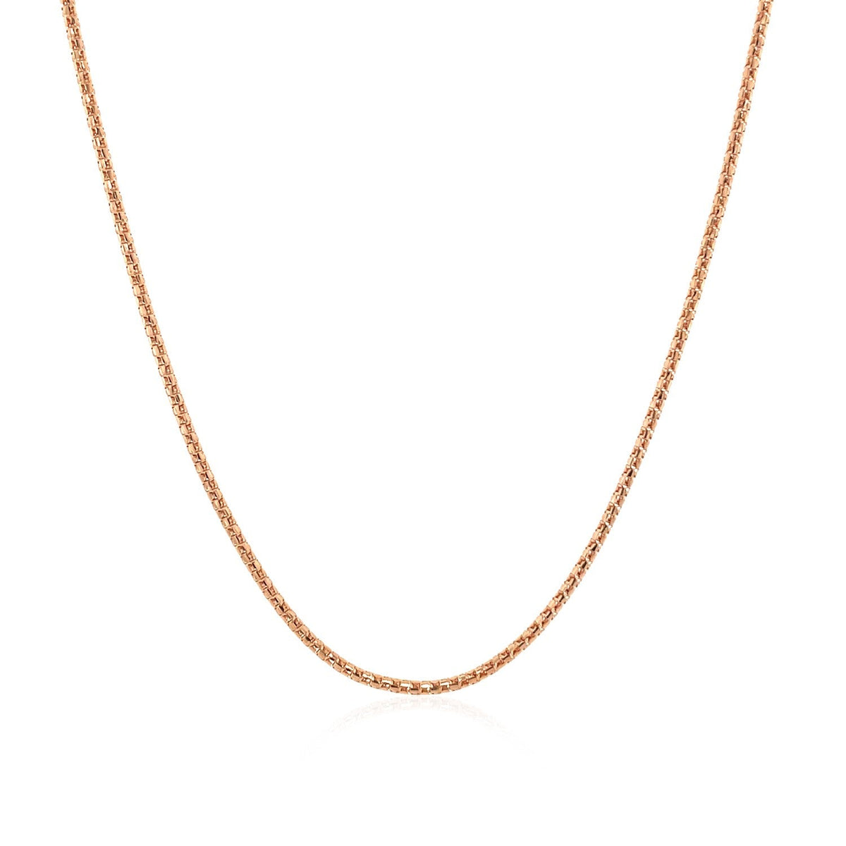 14k rose gold adjustable popcorn chain with heart dangle, 1.30mm, Avera Group, view 2