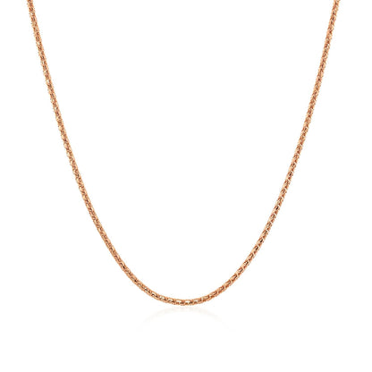 14k rose gold adjustable popcorn chain with heart dangle, 1.30mm, Avera Group, view 2
