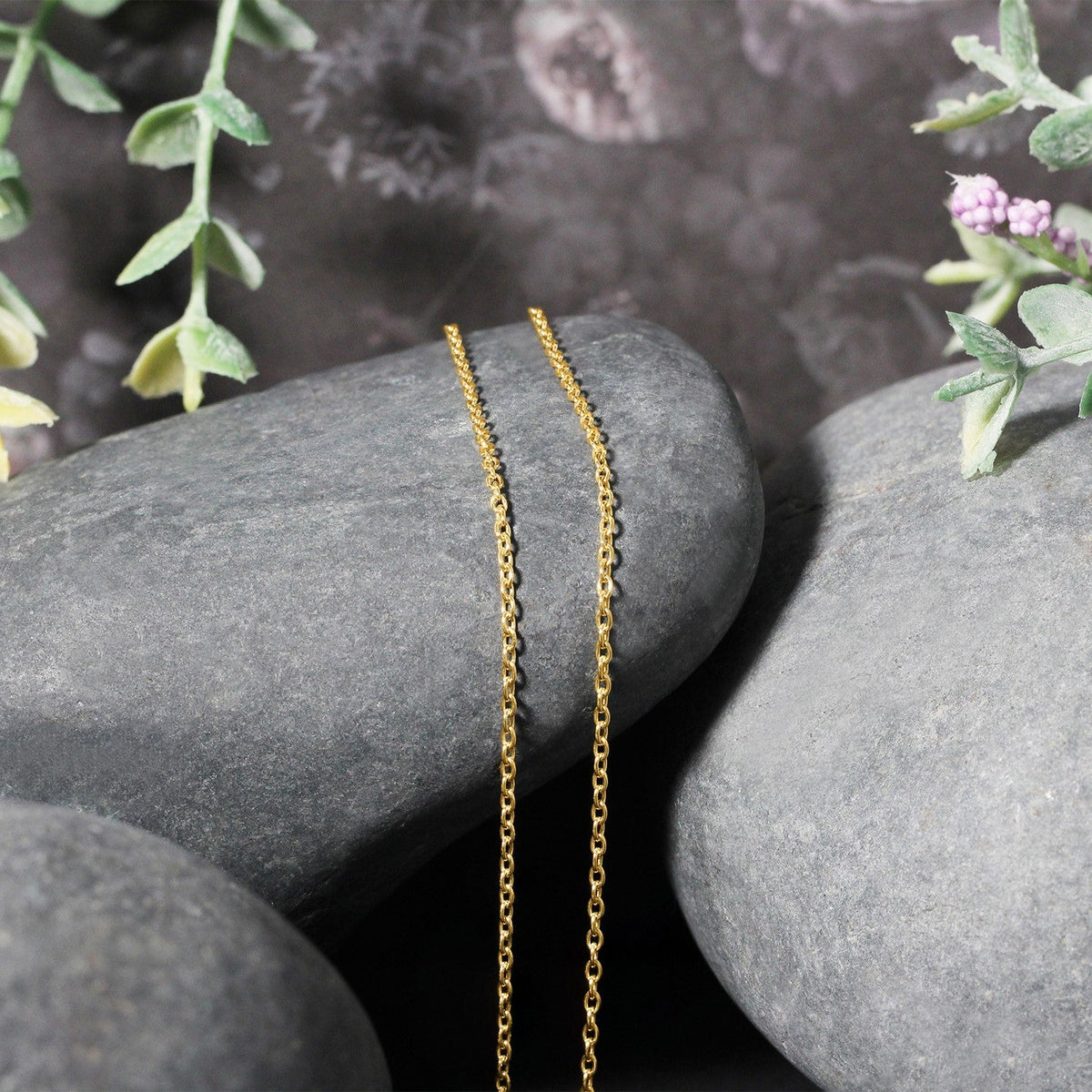 14k yellow gold 1.5mm round cable chain, lobster clasp, Avera Group, view 4