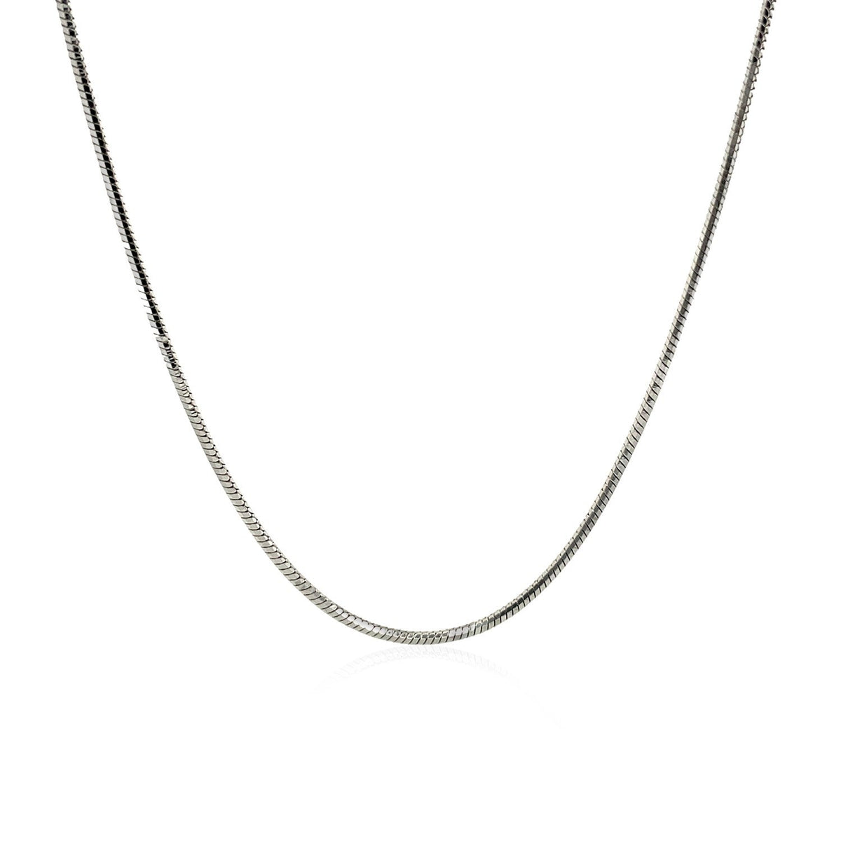 Rhodium Plated Sterling Silver Snake Style Chain (1.20 mm) by Avera Group