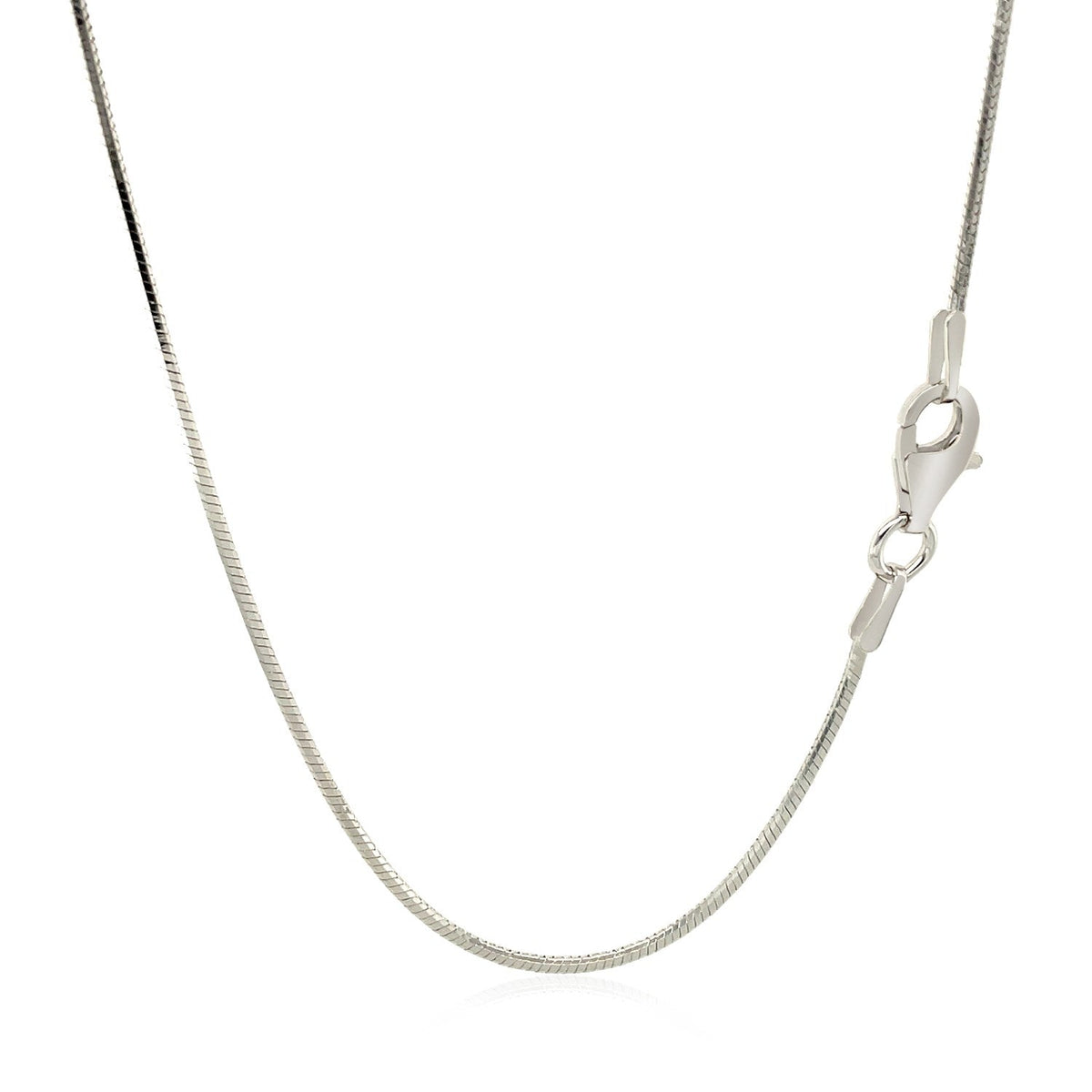Rhodium Plated Sterling Silver Snake Style Chain (1.20 mm) by Avera Group