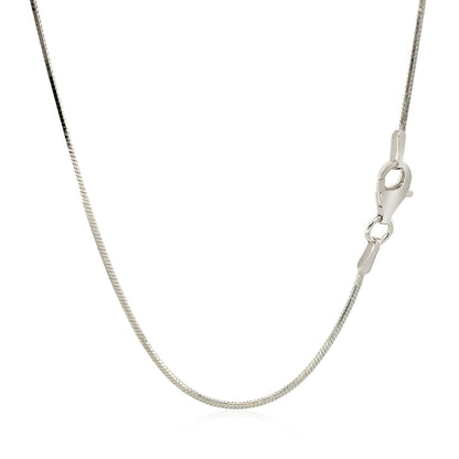 Rhodium Plated Sterling Silver Snake Style Chain (1.20 mm) by Avera Group