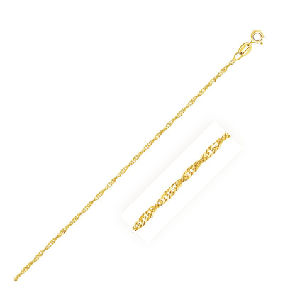 10k Yellow Gold Singapore Anklet 1.5mm, Avera Group