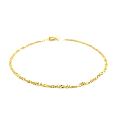 10k Yellow Gold Singapore Anklet 1.5mm, Avera Group, view 2
