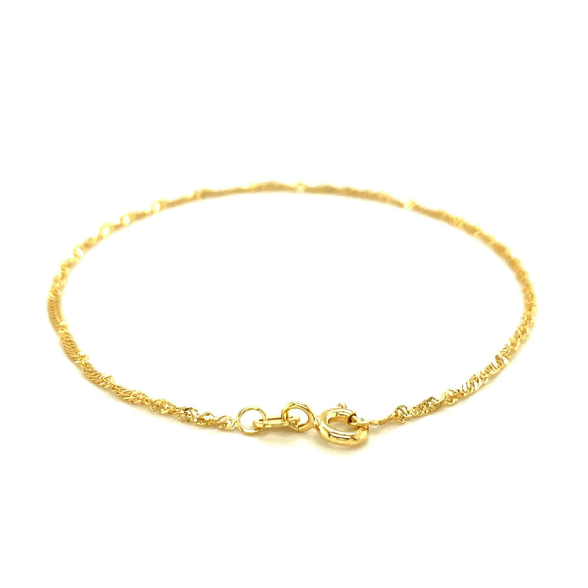 10k Yellow Gold Singapore Anklet 1.5mm, Avera Group, view 3