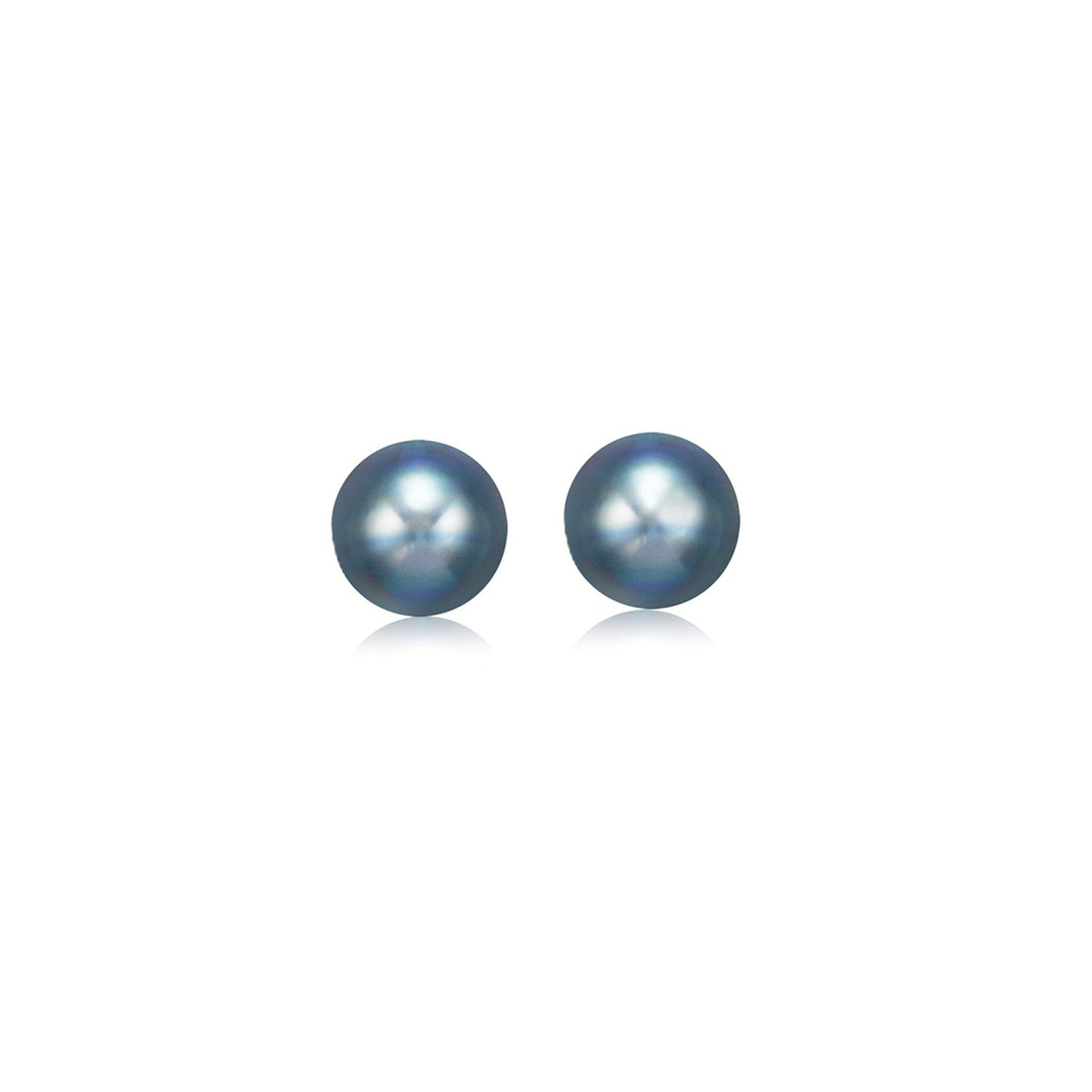 14k yellow gold cultured black pearl stud earrings, 7.0 mm, Avera Group
