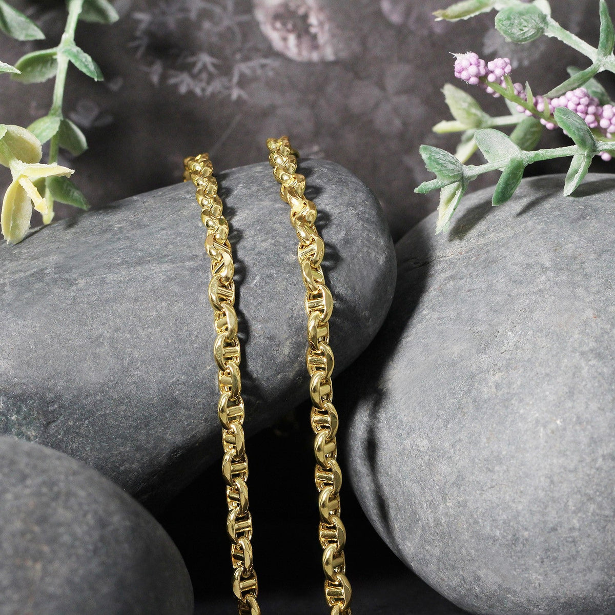 14k yellow gold anchor chain 4.50mm, Avera Group, view 4