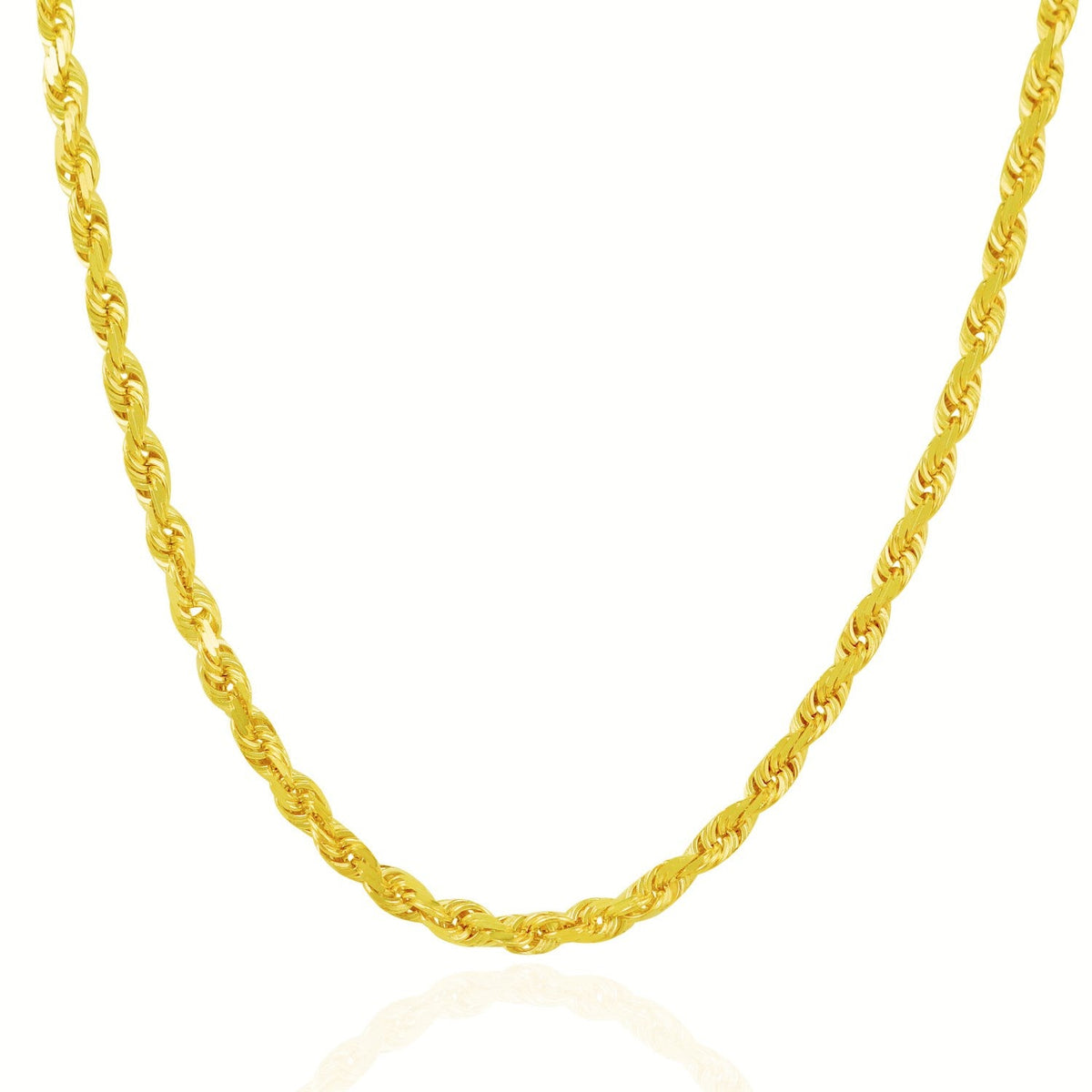 10k yellow gold solid diamond-cut rope chain, 5mm, Avera Group, view 2