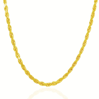 10k yellow gold solid diamond-cut rope chain, 5mm, Avera Group, view 5