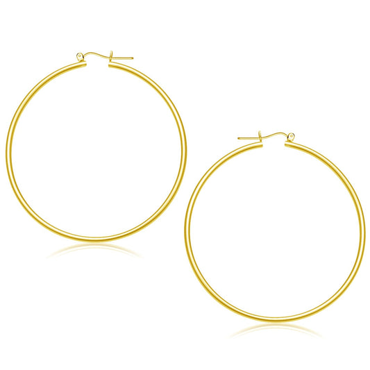14k yellow gold 2 x 55mm polished hoop earrings by Avera Group