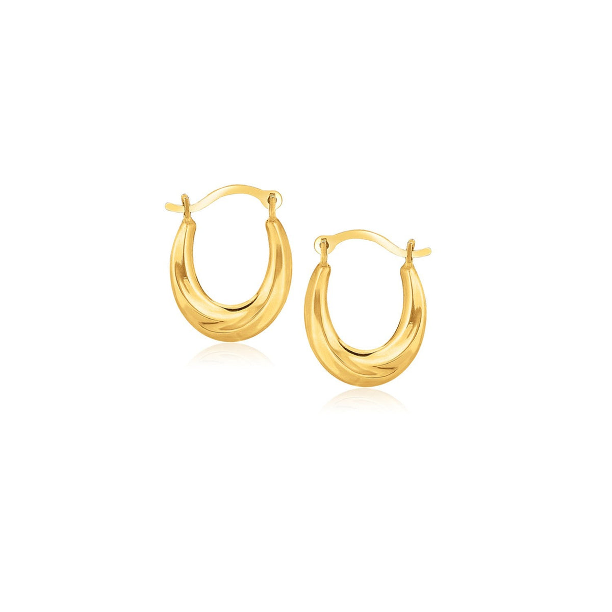 10k Yellow Gold Oval Hoop Earrings, Avera Group